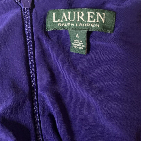 Lauren Ralph Lauren Dress Women's Sz 4 Davie Day Surplice Colorblock Blue White - Picture 4 of 8